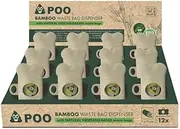 M-Pet Poo Bamboo Waste Bag Dispenser Display 12-Pieces Set