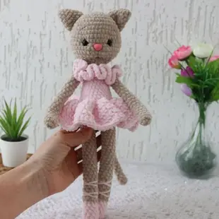 Amigurumi cat crochet PATTERN ballerina doll Kitten stuffed animal plush