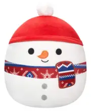 Squishmallows Official 12” Manny the Snowman with Red Hat and Scarf 21080