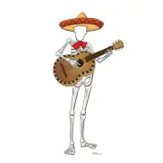 MARIACHI SKELETON Cartoon Stand-In CARDBOARD CUTOUT Standin Standup Standee Prop