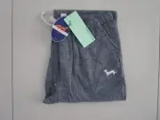 Peter Alexander Men's Navy Linen Cotton Piped Long Classic Pyjama Pants Size M
