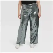 Women's Relaxed Leg High Rise Sequin Pants Sz 17 A New Day