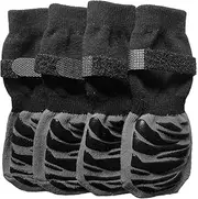 Fzaqwen 4 Pack Dog Socks for Traction and Grip, Non-Slip Covers for Indoor Use, M