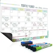 Joejis Magnetic Calendar Monthly & Weekly Planner Whiteboard with Quick Dry Erase Markers for Grocery, Meal Planner…
