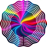 Light Burst Wind Spinner 10" Metal Neon Swirl Outdoor Kinetic 3D Sculpture Decor