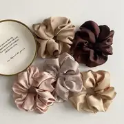 Plain Silk Scrunchie Army Green - One Size