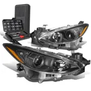 For 2014-2016 Mazda 3 Pair Black Amber Signal Projector Headlight Lamp+Tool Box (for: Mazda)