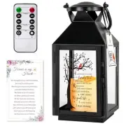Memorial Lantern - Bereavement Sympathy Gifts for Loss of Family Tree Black