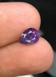 2.35Ct Natural Included Ruby Pear Shape Purplish Color Gemstone From Afghanistan