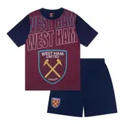West Ham United FC West Ham United Boys Pyjamas Short Kids OFFICIAL Football Gift Claret 4-5 Years