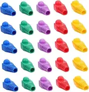 100pcs Ethernet Cable Cover Protective Sleeves for Cat5/6/7 Cables Sturdy Ethernet Boot Covers Easy to Install Network Connectors Guards