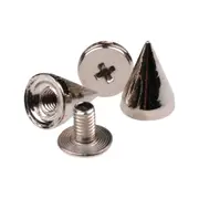 Studs Metal Spike Punk Rivets 7mm x 10mm for Leather Cone Screwback Belt Purse Wallet Bracelet Necklace Craft Clothing Spikes Rivet Silver