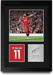 HWC Trading Mo Salah Liverpool Gifts Printed Signed Autograph Picture for Football Fans and Supporters - A4 Framed