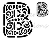 LETTER B Fancy Capital Letter Alphabet ABCs 8.5 x 11 Stencil Plastic Sheet S55