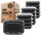 50 Pack Meal Prep Containers BPA Free Microwave/Dishwasher/Freezer Safe (16 Oz)