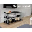 3 Tier Media Stand TV Cabinet Entertainment Unit Shelf Tempered Glass Black