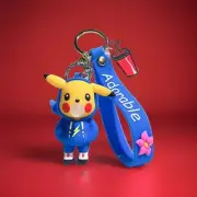 Bubble Blowing Pikachu 3D Rubber Keyring Backpack Charm Bag Pendant Keychain