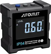 AUTOUTLET 4 X 90°（0-360°）Digital Electronic Magnetic Angle Gage Backlight Digital Level Box Protractor Bevel Gauge