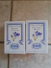 2x Crabtree & Evelyn Perfumed Scented Bath Hand Bar Soap FREESIA 3.5 oz NIB