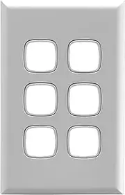 HPM Excel 6 Gang Light Switch Cover Plate, White