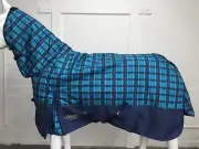 AXIOM 1800D BALLISTIC BLUE CHECK/NAVY 300g HORSE COMBO RUG - 4' 9