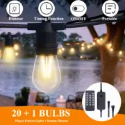 20M LED Dimmable Festoon String Lights Kits Outdoor Chrismas Wedding with Remote