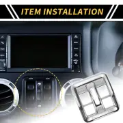 Dashboard Window Switch Button Cover Trim for Jeep Wrangler JK JLU Silver Tone