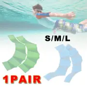 1pair Hand Fins Swim Webbed Swimming Silicone Finger Palm Paddle Gloves Flippers