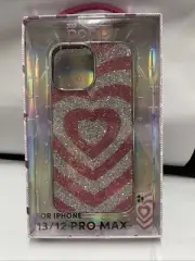 XO Poppy Pink &White Rhinestone iPhone Case For 13/12 Pro Max Slim & Lightweight