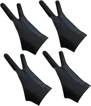 SHINEOFI 4pcs Sketch Glove for Artist Friction Reducing Drawing Glove for Digital Painting Touch Screen Anti-Slip Comfortable Fit