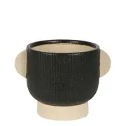Belle Cartez Ceramic Pot Planter Small 25cm Flower/Plant Container Decor Black