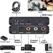 HDMI ARC 3.5mm Converter Adapter Audio Extractor Digital DAC to RCA Coax SPDIFuh