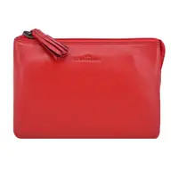 在飛比找PChome24h購物優惠-LA BAGAGERIE H23系列牛皮三層零錢包(紅)