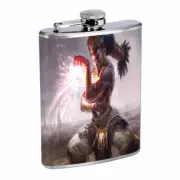 Wizards Witches Warlocks D7 Flask 8oz Stainless Steel Hip Drinking Whiskey