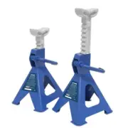 Sealey Axle Stands (Pair) 2 Tonne Capacity per Stand Ratchet Type - Blue VS2002B