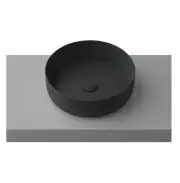Matte Black Round 360mm Dia top counter basin porcelain sink ceramic above plug