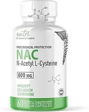 NAC Supplement N-Acetyl Cysteine - NAC 600 mg - Anti Aging Supplement, Antioxidant Supplement, Liver and Lung Support, Boost Glutathione - N Acetyl Cysteine (60 Capsules)