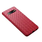2 Pcs Soft Series BV Weave TPU Protective Case for Galaxy S10 Plus (Red)