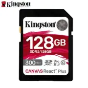 SD Memory Card Kingston 128 GB V90 UHS-II Canvas React Plus SD 8K/3D/VR Cameras