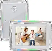 5 Inch Acrylic Digital Picture Frame, 4G Video Frame with Auto Rotate, with LED Lights, 1500mAh Battery, Supports Photo and Video Playback