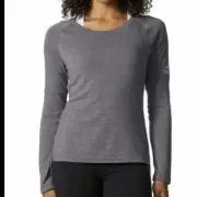 Adidas Women’s Climalite Performance C-Up Long Sleeve Tee Shirt Gray Medium