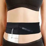 EaseToU Breathable PD Belt Peritoneal Dialysis Catheter Holder with Slit Mesh Pouch Abdominal Soft Waist Band Protector for Secure G J Feeding Tube Transfer Set Accessories Men Women Black
