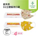 【愛貝恩】台灣製兒童3D D2立體醫用口罩-新春系列5入裝(福兔迎祥)｜台隆手創館