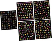 WRITWAA 5Sheets Goth Nail Stickers for Halloween Glowing Dark Nail Art Decals Self Adhesive Nail Stickers for Parties Cosplay Daily Use