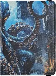 [Amooorous] Blue Glitter Evil animal sea Monster Leather decorative Passport and Vaccine Card Holder Combo Travel Documents Organizer Protector Passport Case Travel Documents Wallet Ultra Slim, Blue glitter evil