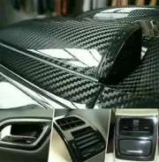 5D-1.52M x 50cm Gloss Black Carbon Fibre Fiber Vinyl Car Wrap Air Release Film