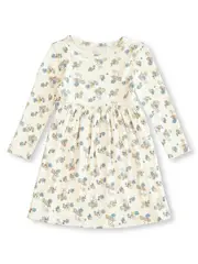 Toddler Girls Rib Dress 5 WHITECAP GRAY (BUNNIES)