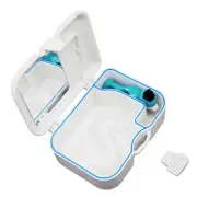 False Teeth Storage Case Container Denture Box w/ Mirror Clean Brush Appliance