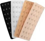 [CALLARON] 4pcs Adjustable Extender Hooks Elastic Waist Extension Buckle for Corset Sewing Quilting Dance Bridal Apparel Versatile Compatibility with Various Backclosure Bras Nude Dark Nude