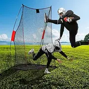 Doublehorse Football Net, 7x4 FT Football Practice Kicking Cage, Ultra Portable, Easy Setup, Polyester Mesh, Rectangular Shape